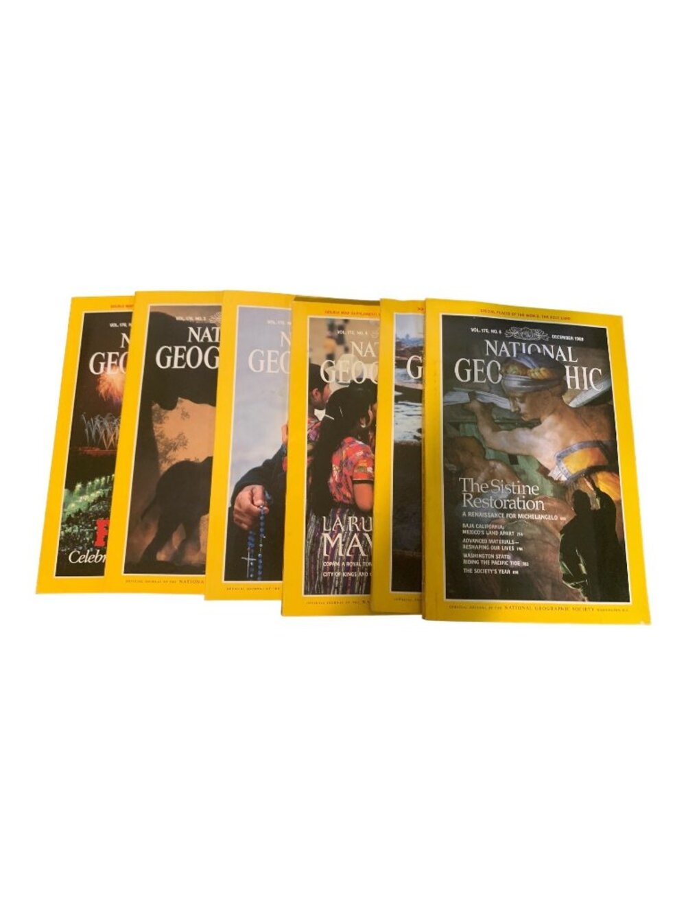 National Geographic 1989 Lot 6 Issues France Vietnam Maya Crusade Elephants
